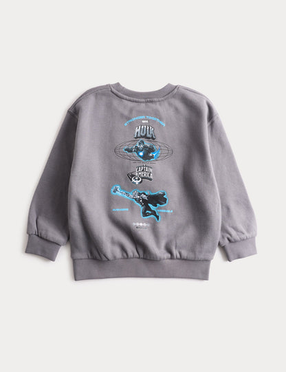 Pamuk Karışımlı Avengers Sweatshirt (2-8 Yaş)