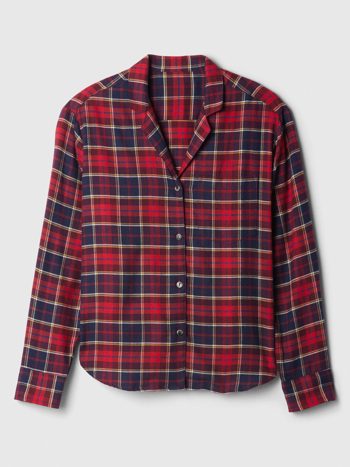 Bordo Relaxed Flannel Pijama Üstü