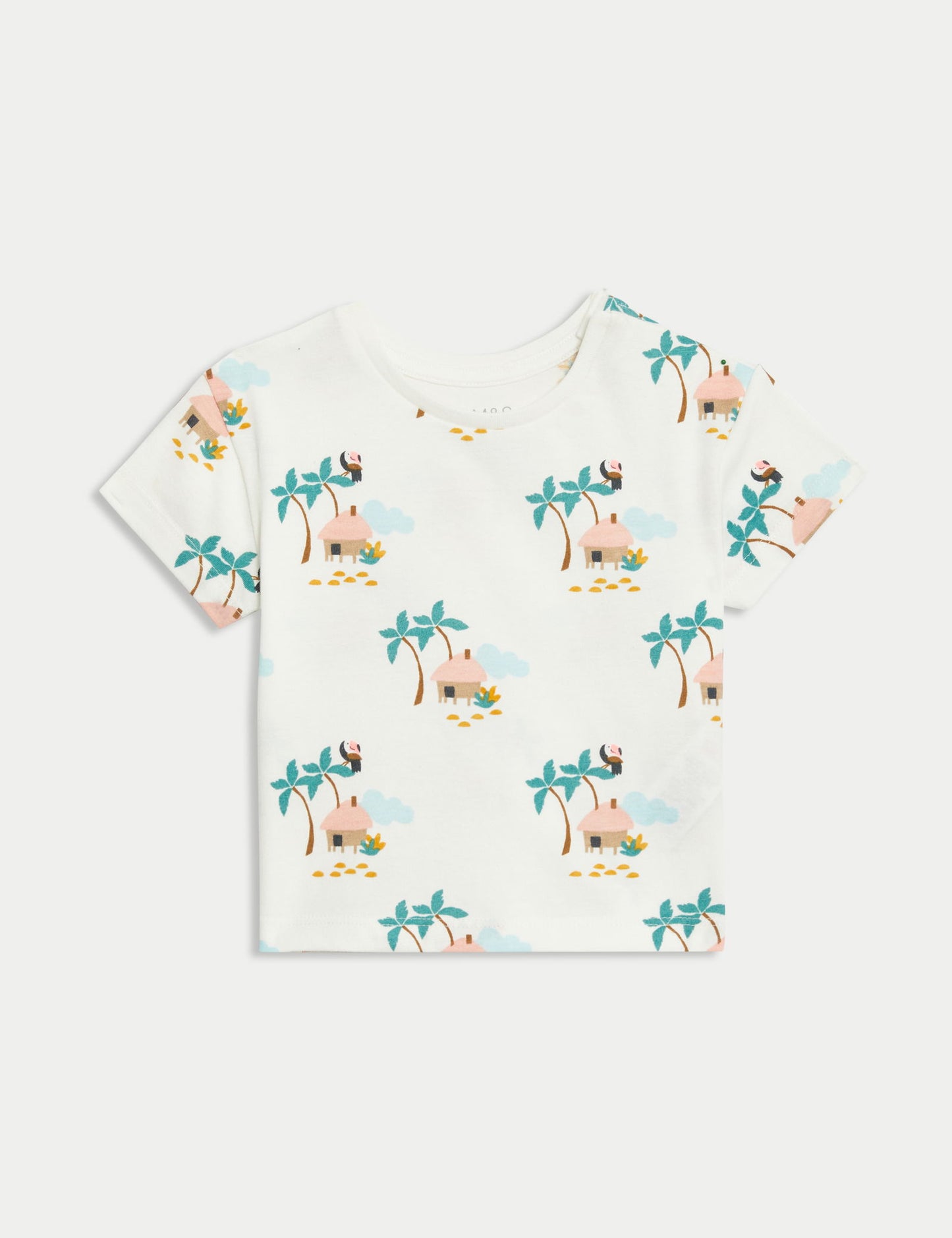 Saf Pamuklu Kısa Kollu 3'lü T-shirt (0-3 Yaş)