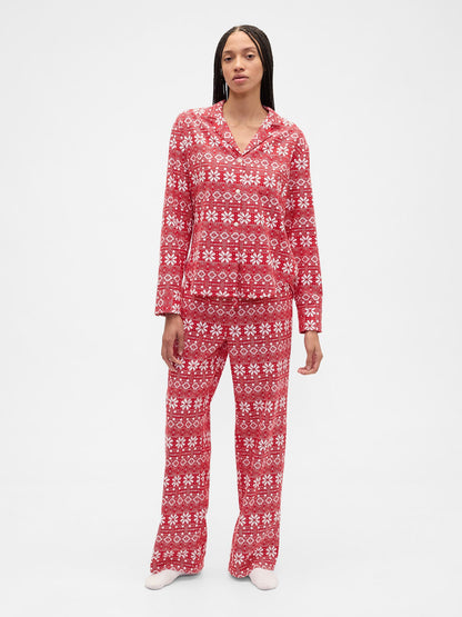 Kırmızı Flannel Pull-on Pijama Altı