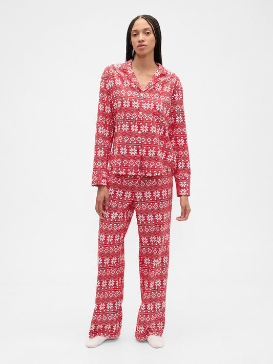 Kırmızı Flannel Pull-on Pijama Altı