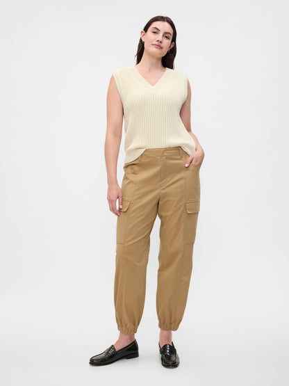 Kahverengi Twill Downtown Jogger Pantolon