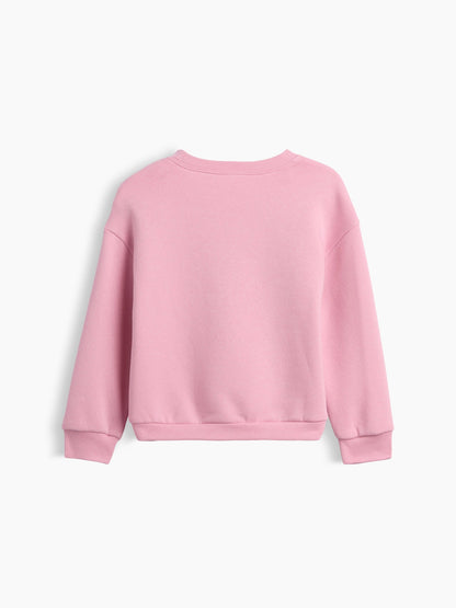 Pembe Bisiklet Yaka Sweatshirt