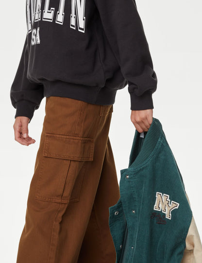 Regular Fit Wide Leg Kargo Pantolon (6-16 Yaş)