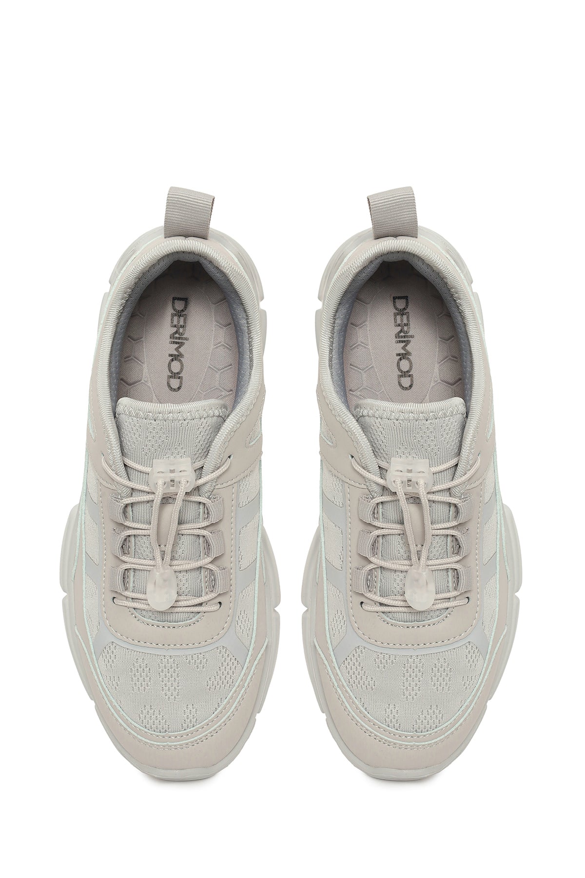 Kadın Gri Bağcıklı Kalın Tabanlı Sneaker