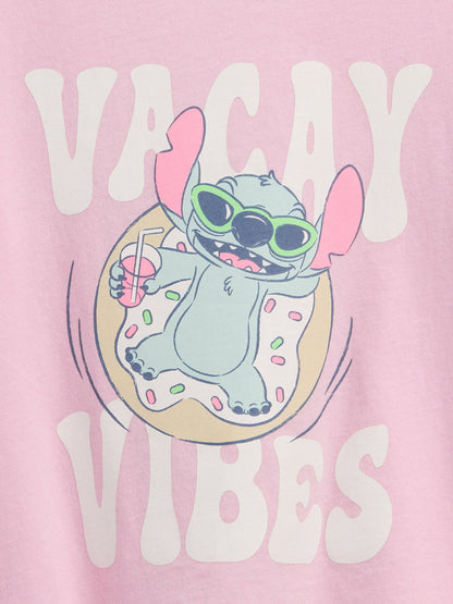 Açık Pembe Disney Grafik Baskılı T-shirt