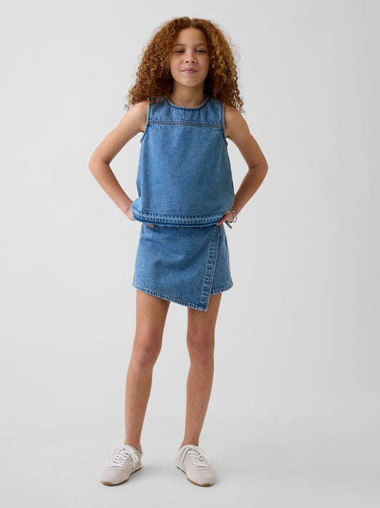 Mavi Denim Wrap Şort Etek