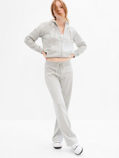 Gri Gap Logo Bootcut Fleece Eşofman Altı