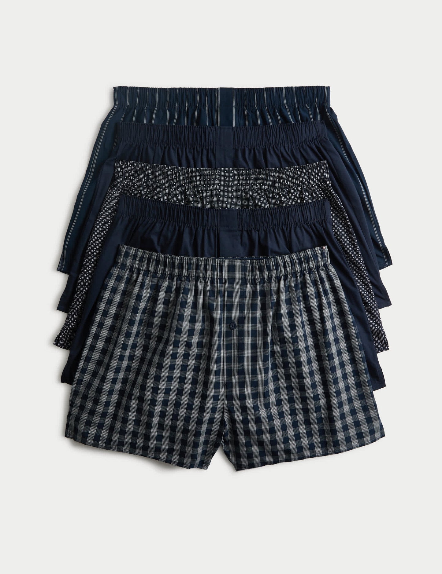 Saf Pamuklu 5'li Dokuma Boxer Seti