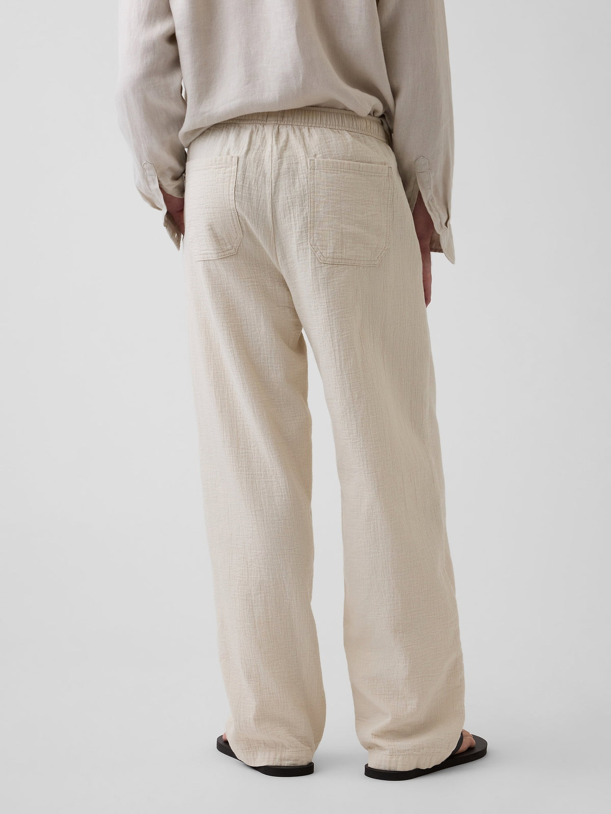 Bej Easy Baggy Gauze Pantolon