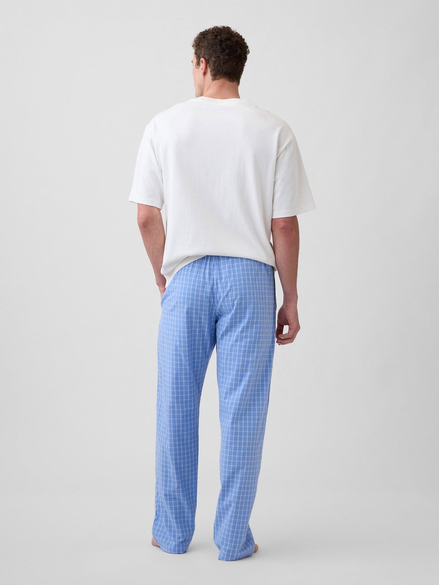 Açık Mavi Relaxed Poplin Pijama Altı