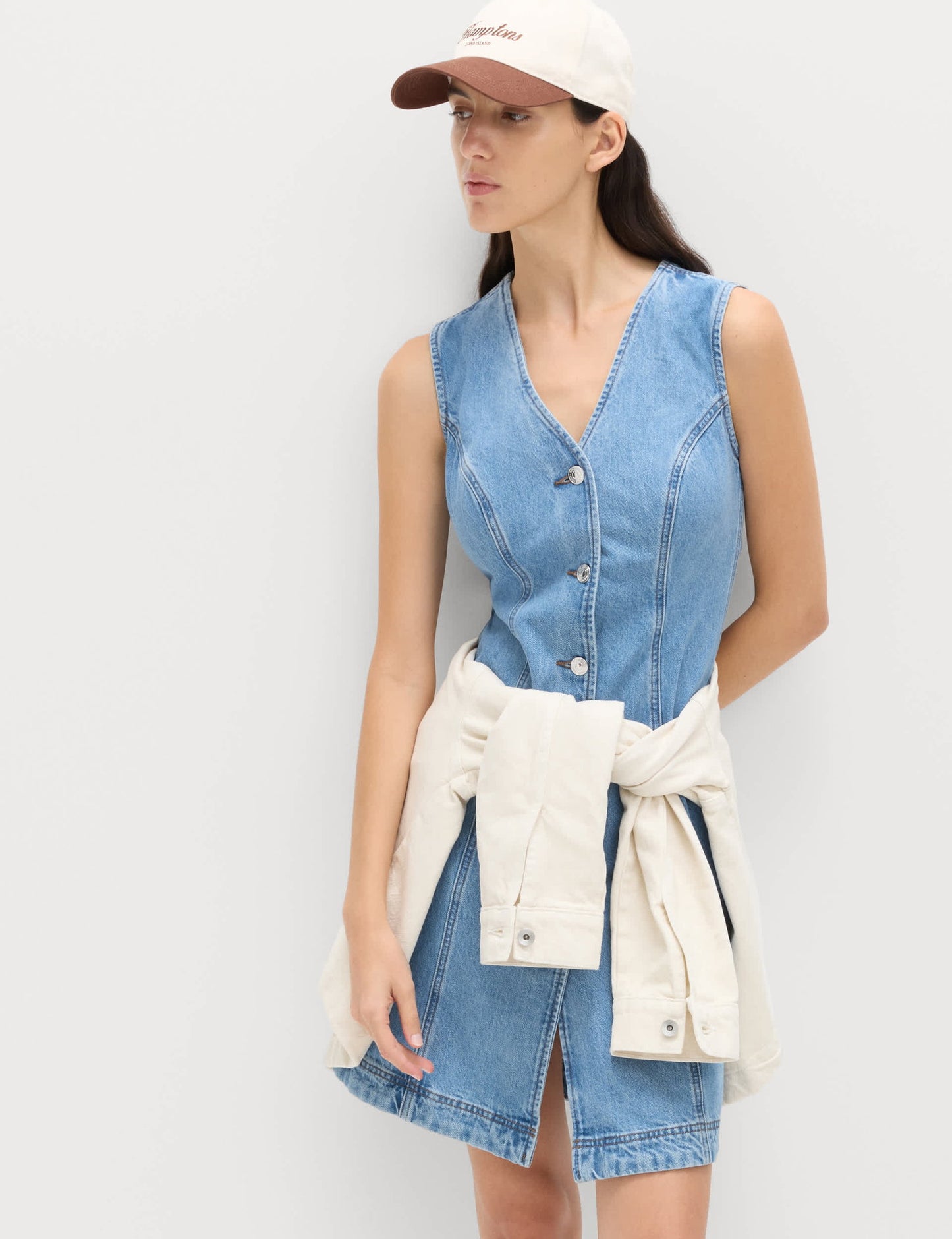 Pamuklu Denim Mini Elbise