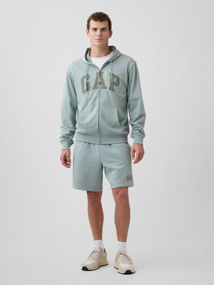 Açık Yeşil Relaxed Gap Logo Fransız Havlu Kumaş Fermuarlı Sweatshirt
