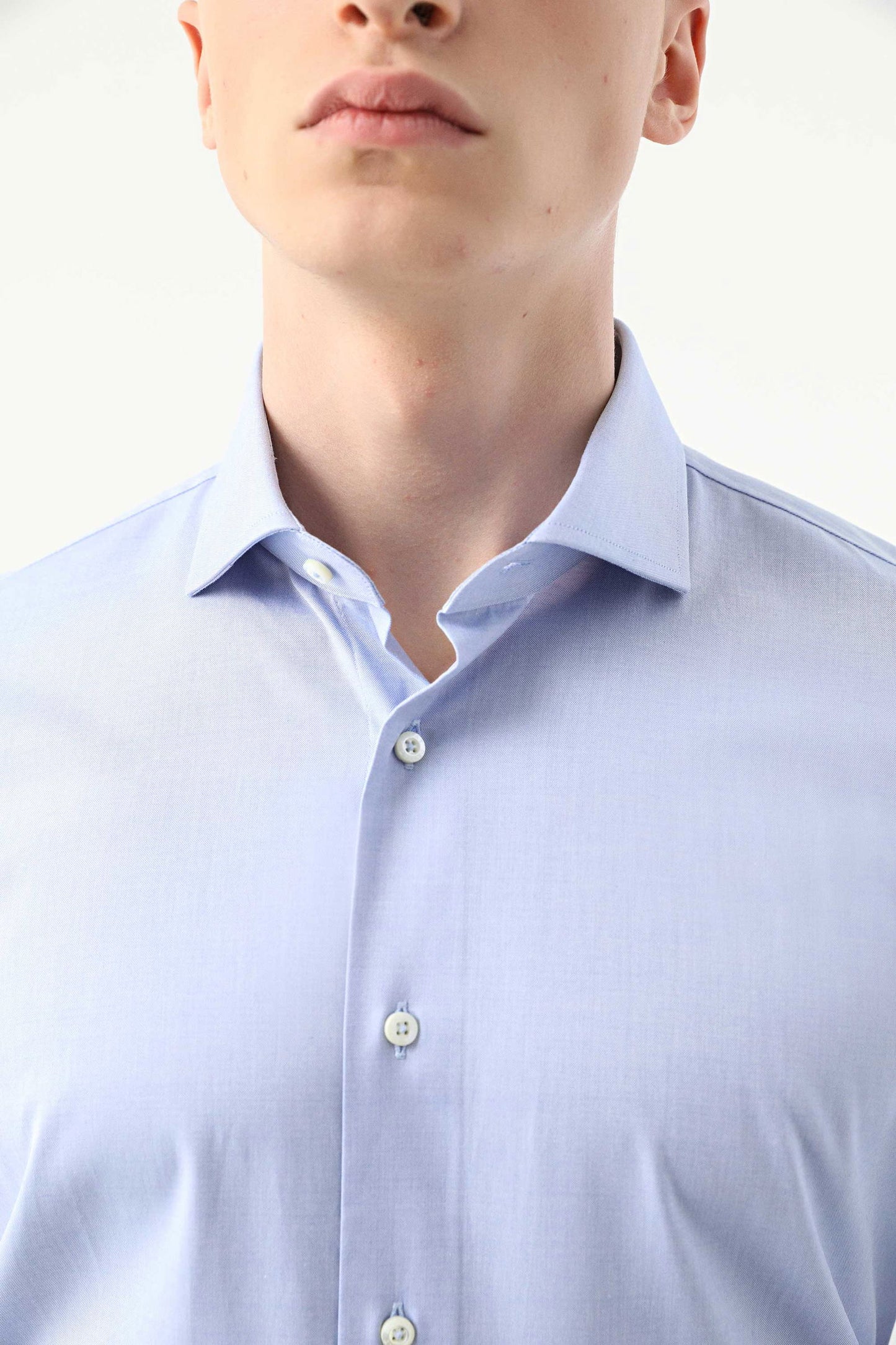 Damat Slim Fit Mavi Düz Nano Care Gömlek