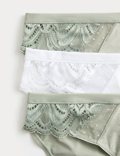3'lü Amelia Dantelli Bikini Külot Seti