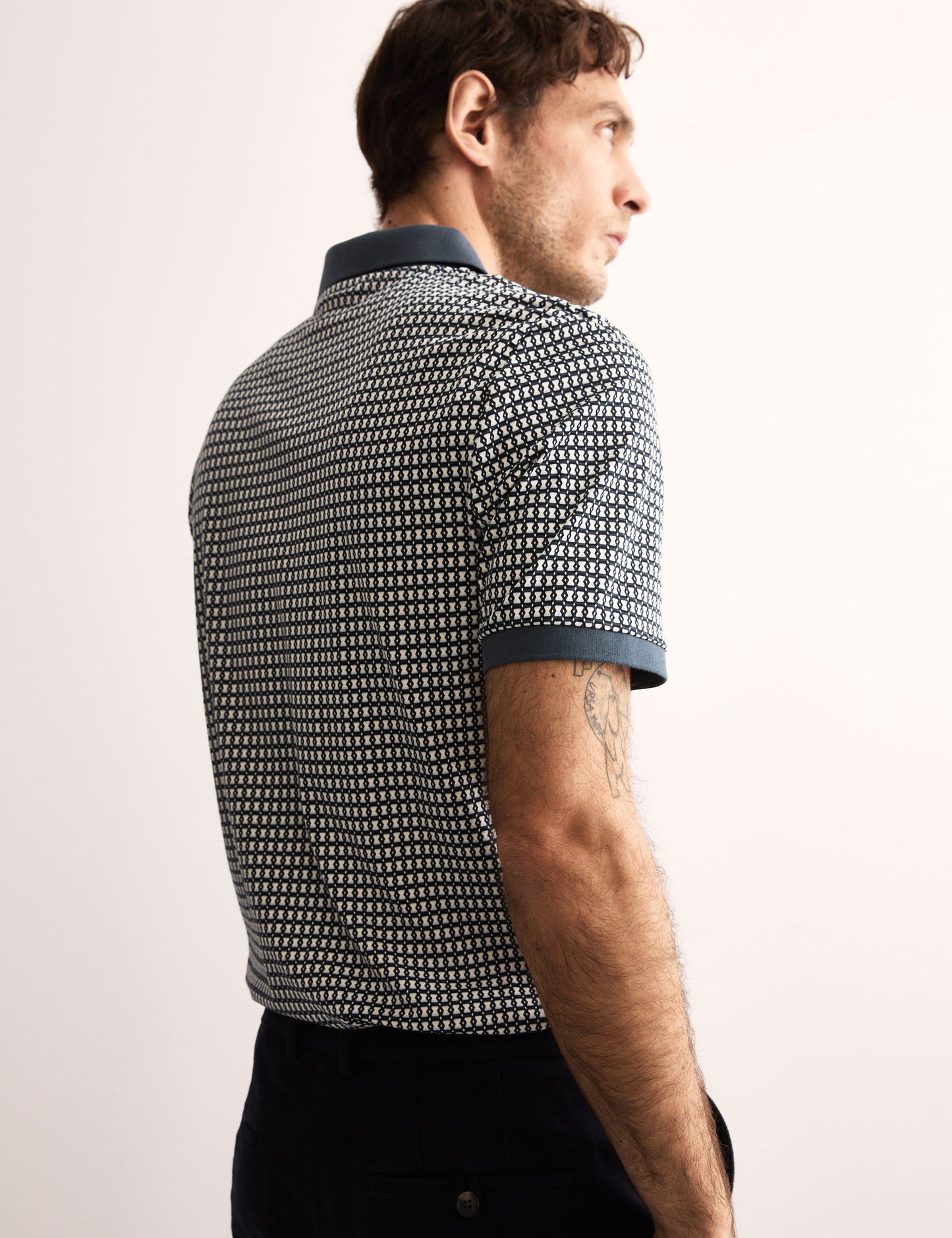 Saf Pamukludesenli Polo T-shirt