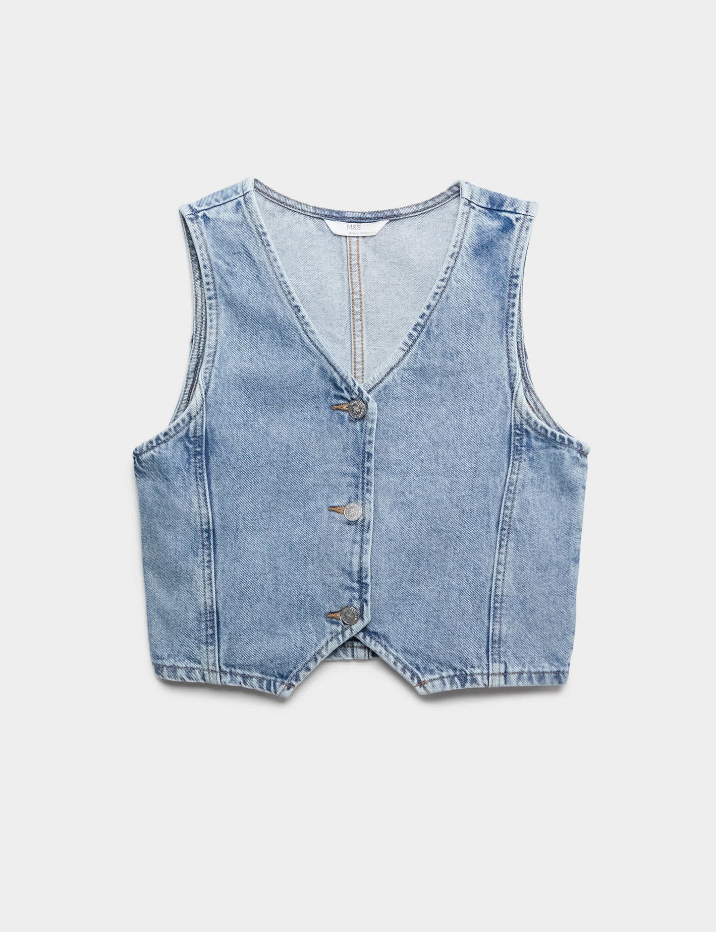 Pamuklu Denim Yelek