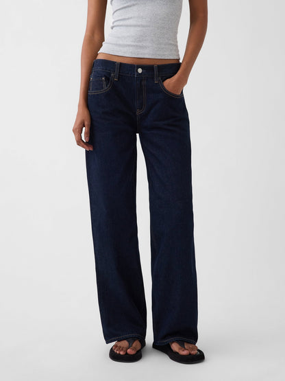Koyu Mavi The Hailey Low Rise Loose Jean Pantolon