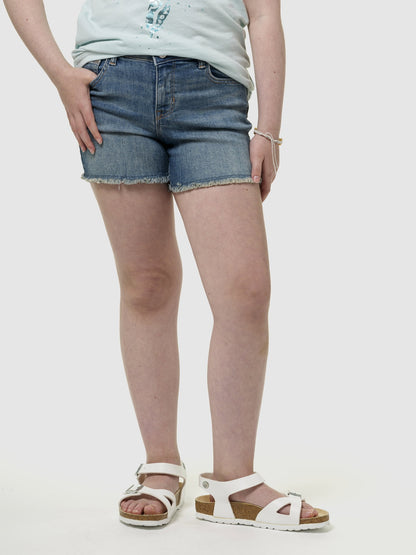 Mavi Mid Rise Midi Denim Şort