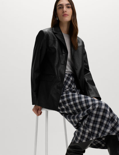 Suni Deri Blazer Ceket