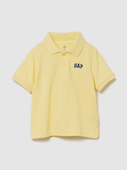 Sarı Logo Pique Polo T-shirt