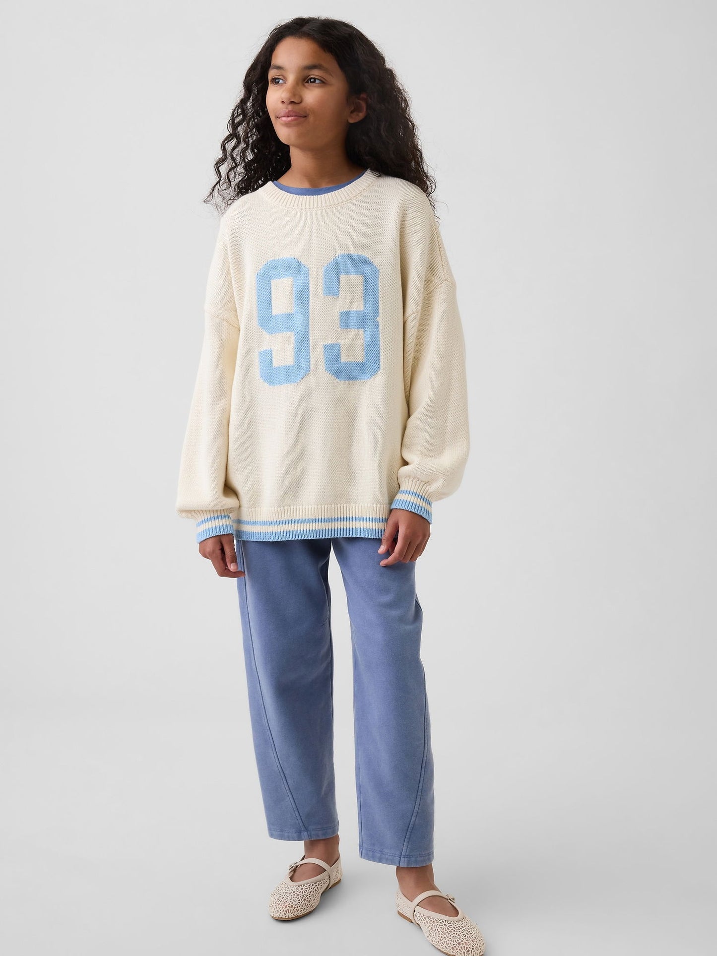 Beyaz Oversize Tunik Kazak