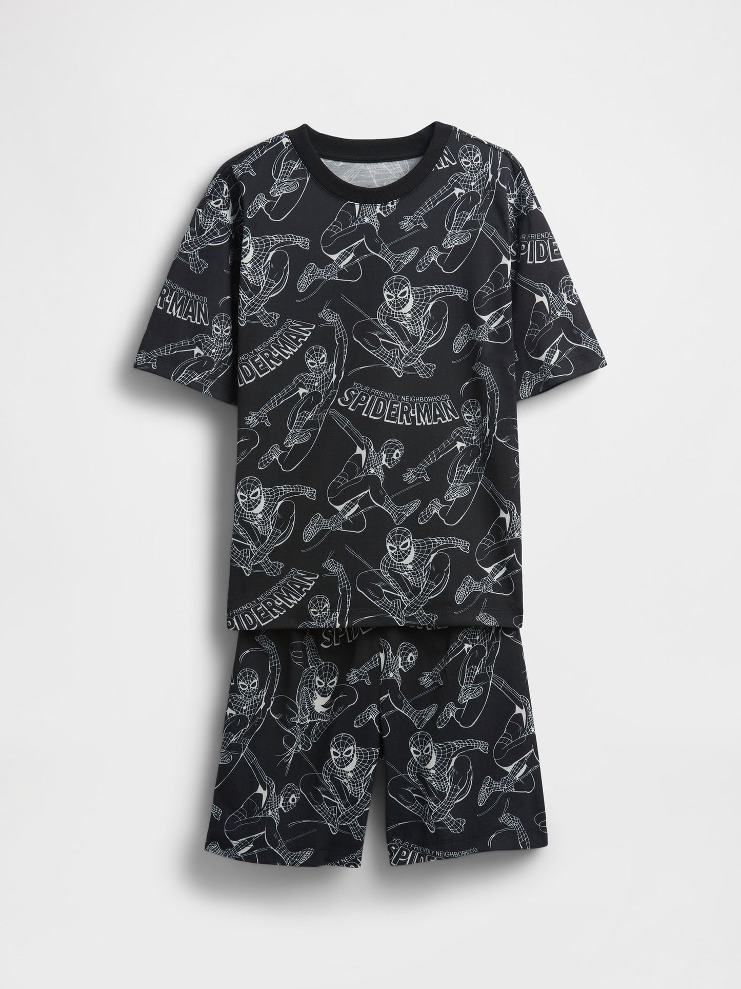 Siyah Kids Marvel Geri Dönüştürülmüş Spider-man Pijama Altı Seti