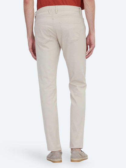 Bej Düz Dokuma Slim Fit Casual Pamuk Karışımlı Pantolon