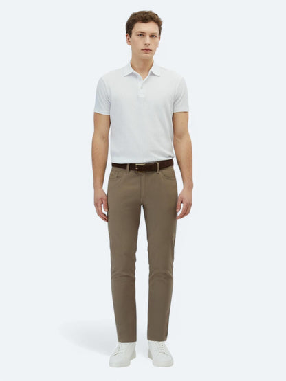 Fındık Düz Dokuma Slim Fit Casual Pamuk Karışımlı Pantolon