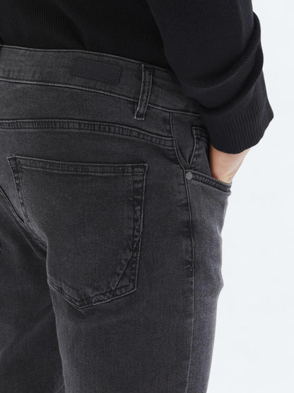 Koyu Gri Super Slm Fit Denim Pamuk Karışımlı Pantolon