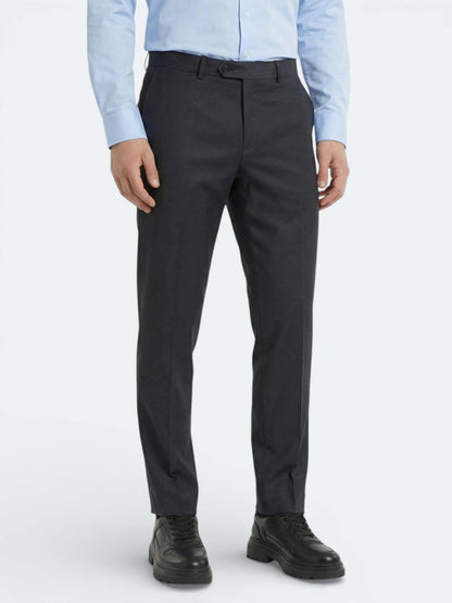 Antrasit Dokuma Fitted Fit Klasik Yün Karışımlı Pantolon