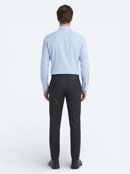 Antrasit Dokuma Fitted Fit Klasik Yün Karışımlı Pantolon