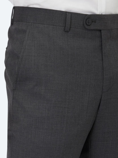 Antrasit Düz Dokuma Slim Fit Klasik Yün Karışımlı Pantolon