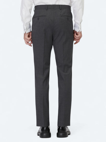 Antrasit Düz Dokuma Slim Fit Klasik Yün Karışımlı Pantolon