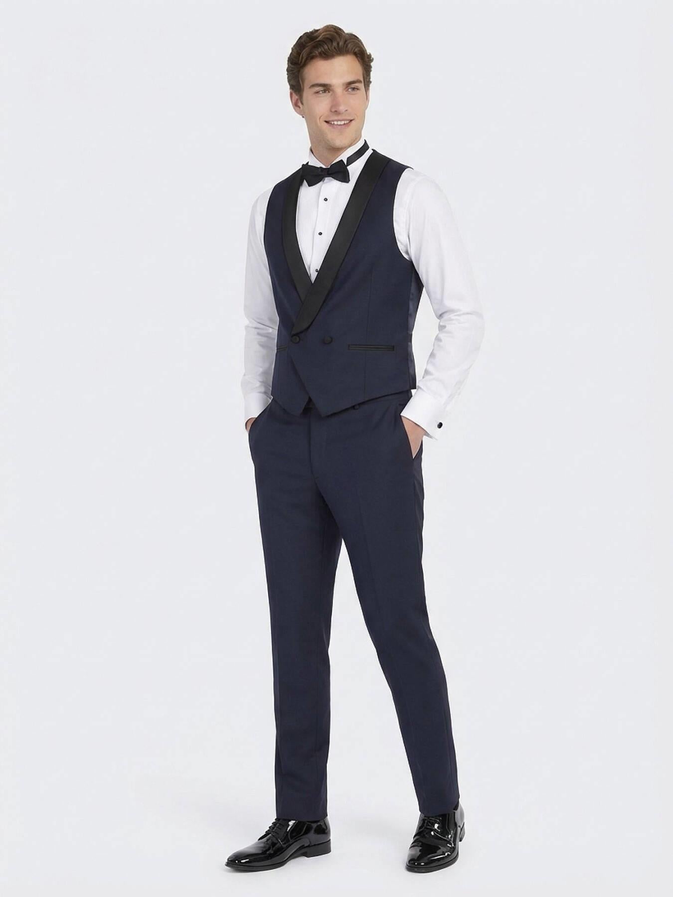 Saks Slim Fit Şal Yaka Klasik Yelek