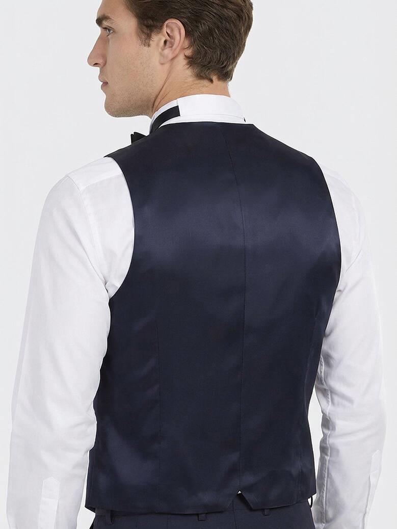 Saks Slim Fit Şal Yaka Klasik Yelek