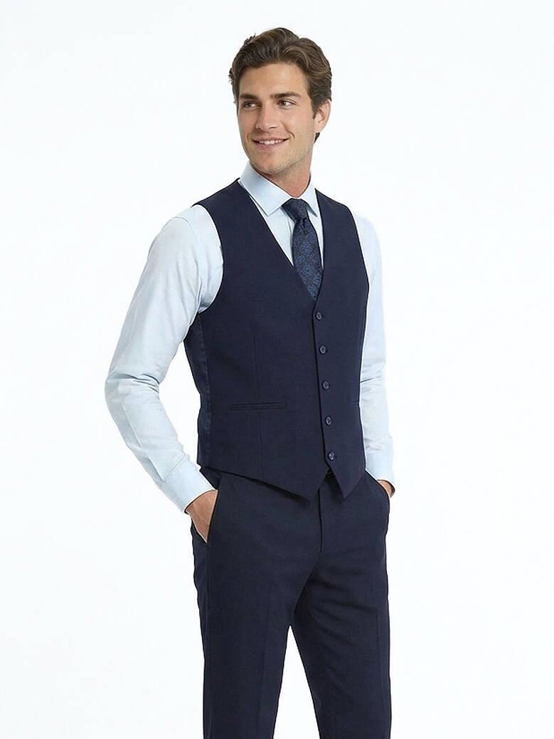 Saks Slim Fit Kelebek Yaka Klasik Yelek
