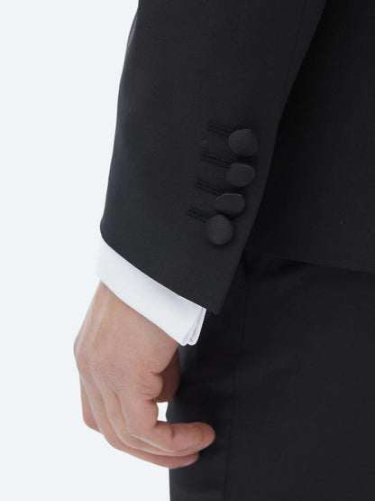 Siyah Düz Slim Fit Dokuma Smokin Takım Elbise