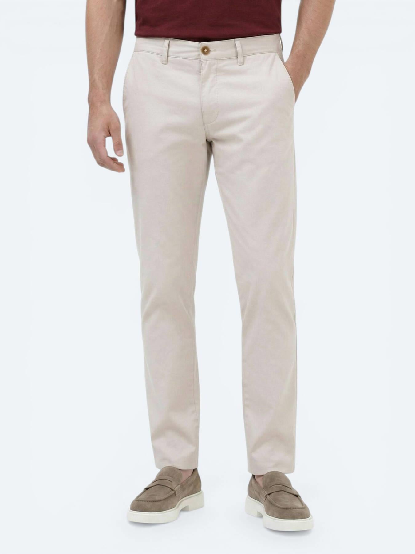 Taş Düz Dokuma Slim Fit Casual Pamuk Karışımlı Pantolon