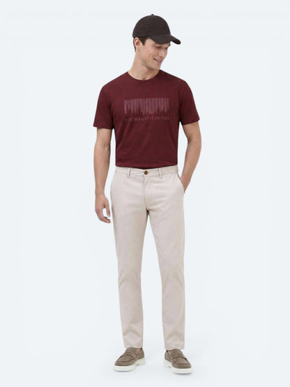 Taş Düz Dokuma Slim Fit Casual Pamuk Karışımlı Pantolon