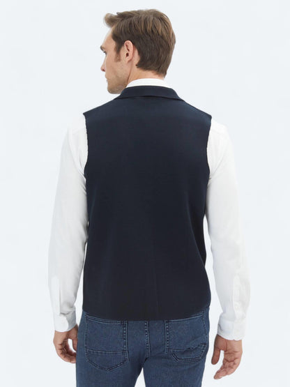 Lacivert Regular Fit Casual Örme Triko Yelek