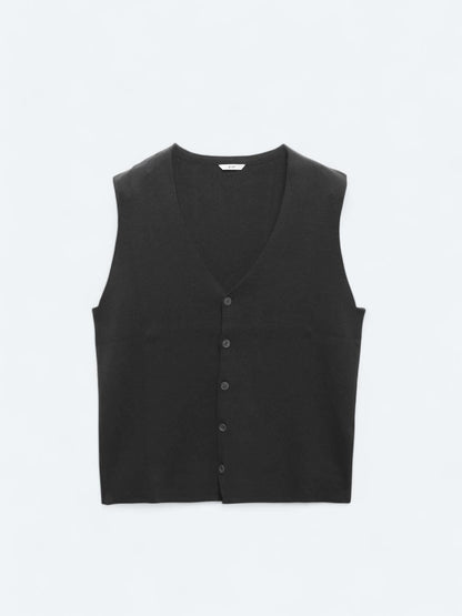 Antrasit Regular Fit Casual Örme Triko Yelek