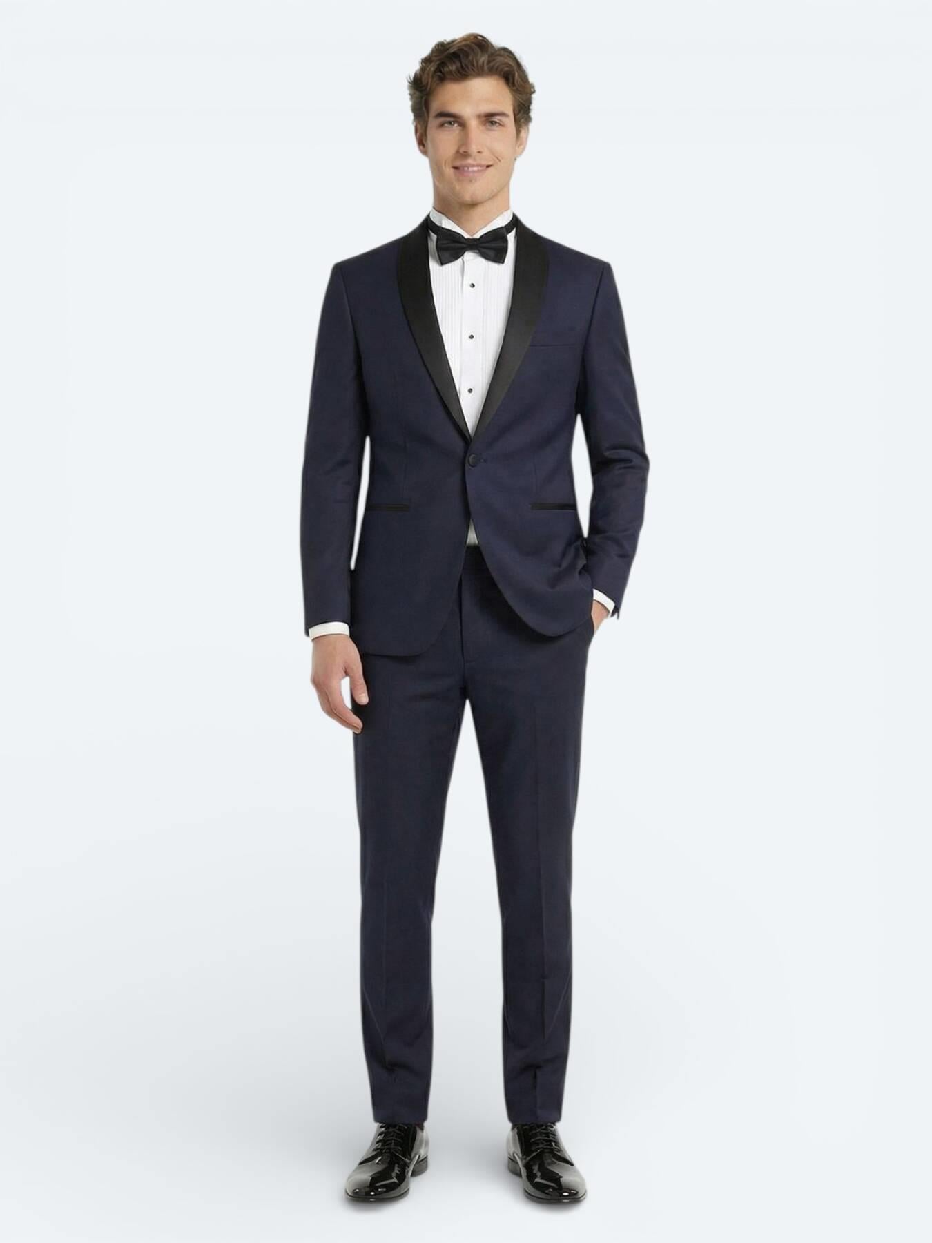 Saks Slim Fit Kelebek Yaka Dokuma Smokin Takım Elbise