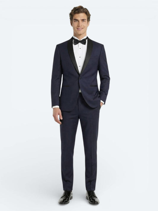 Saks Slim Fit Kelebek Yaka Dokuma Smokin Takım Elbise