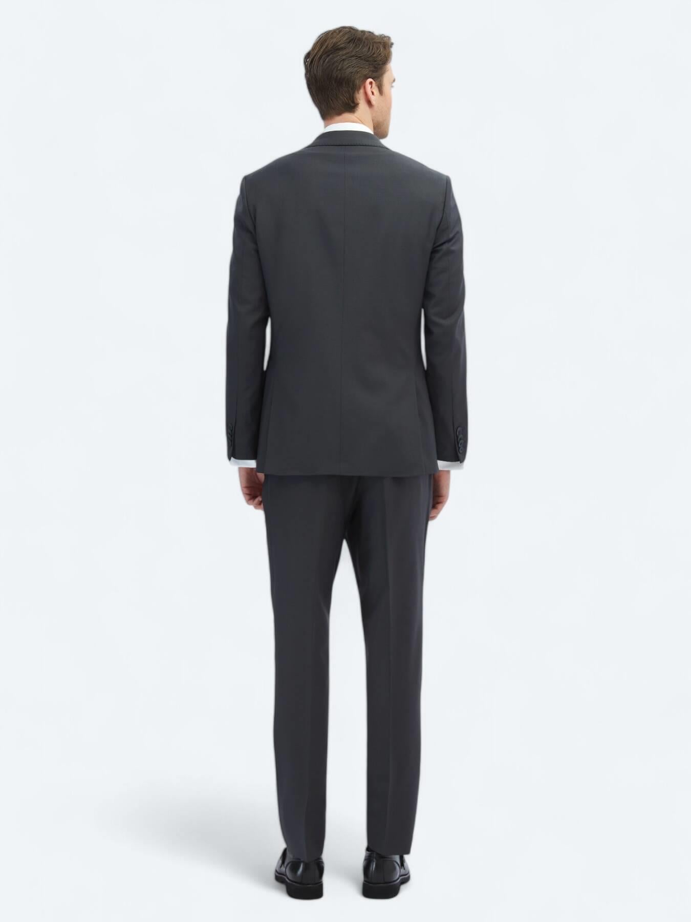 Antrasit Modern Fit Yün Karışımlı Takım Elbise