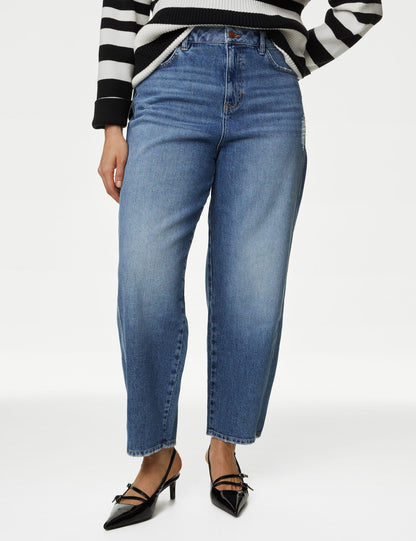 Yüksek Bel Carrot Leg Jean Pantolon