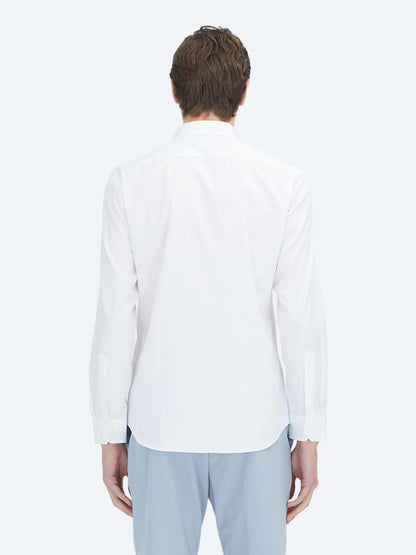 Beyaz Düz Slim Fit Uzun Dokuma Klasik %100 Pamuk Gömlek