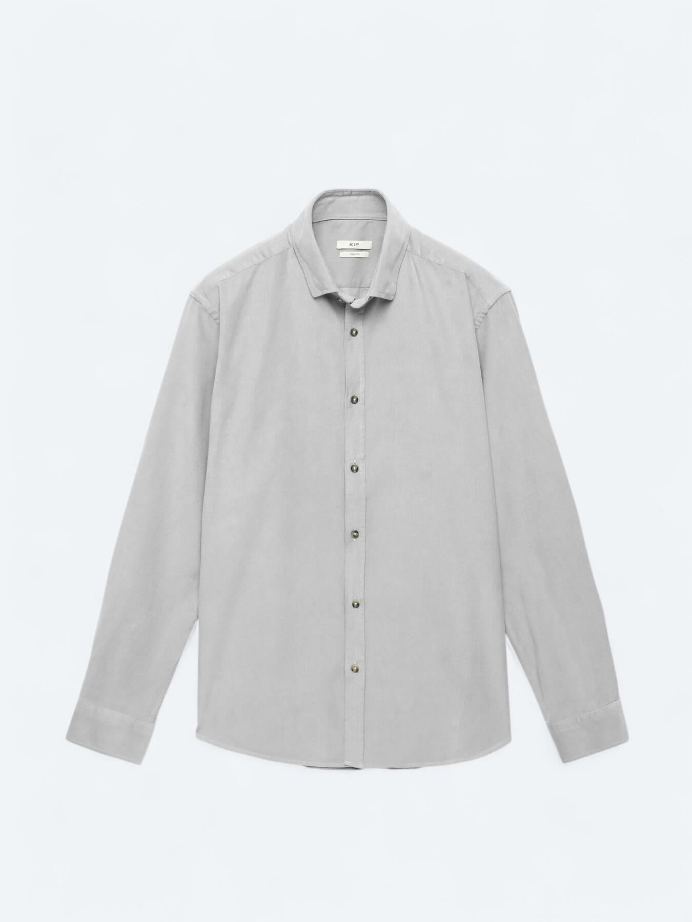Lila Fitilli Regular Fit Uzun Dokuma Kadife Casual %100 Pamuk Gömlek