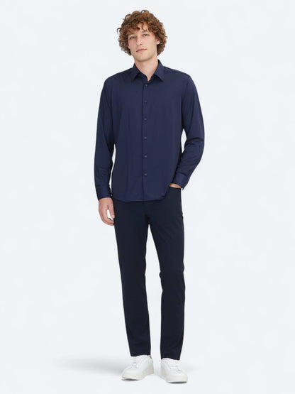 Lacivert Regular Fit Uzun Casual Gömlek