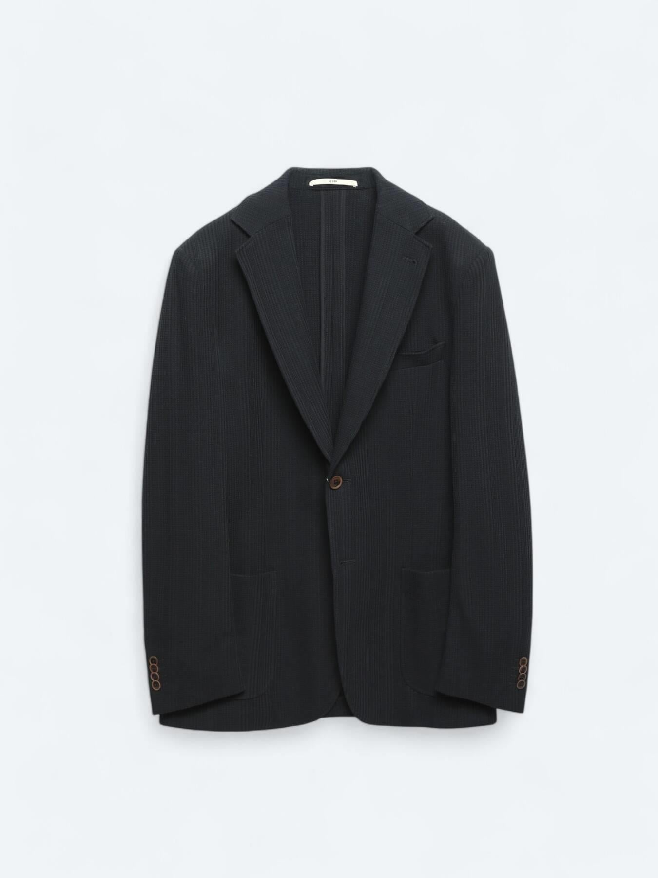 Lacivert Desenli Modern Fit %100 Pamuk Örme Ceket